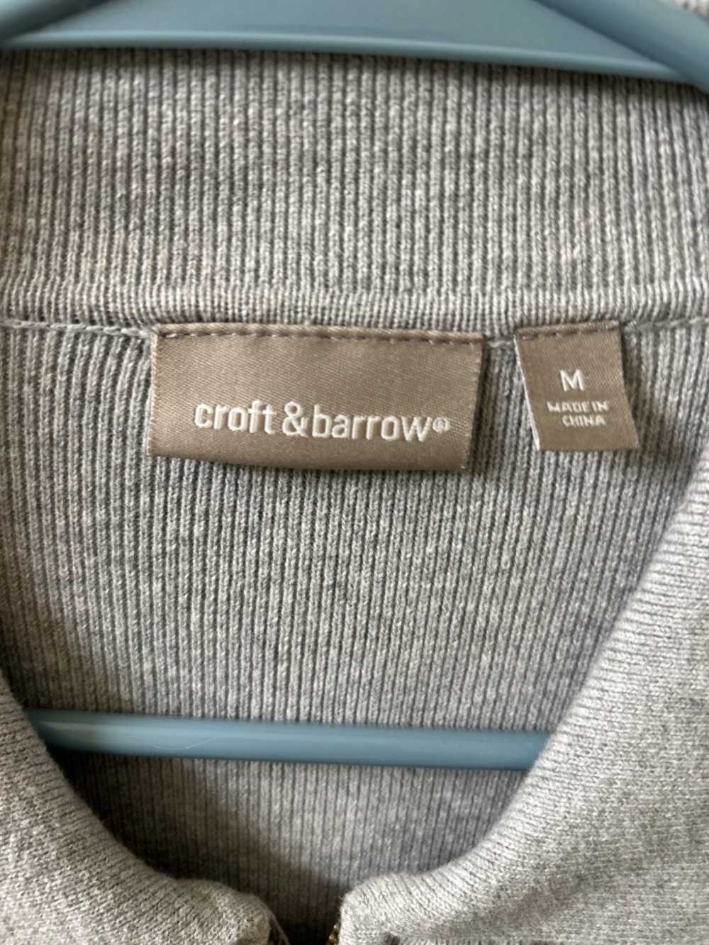 Croft & Barrow Grey Zip Up Sweater - Picture 2 of 3